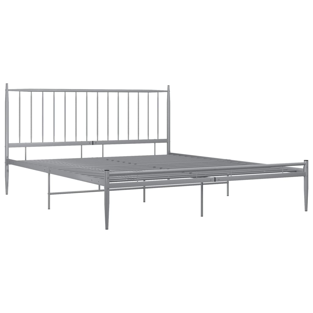 Bett Grau Metall 140x200 cm - Premium Betten & Bettgestelle - Just €172.06! Shop now at homesales4u