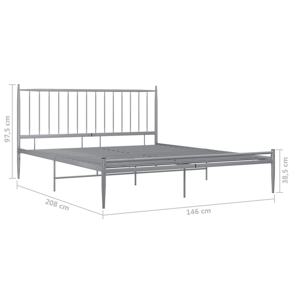 Bett Grau Metall 140x200 cm - Premium Betten & Bettgestelle - Just €172.06! Shop now at homesales4u