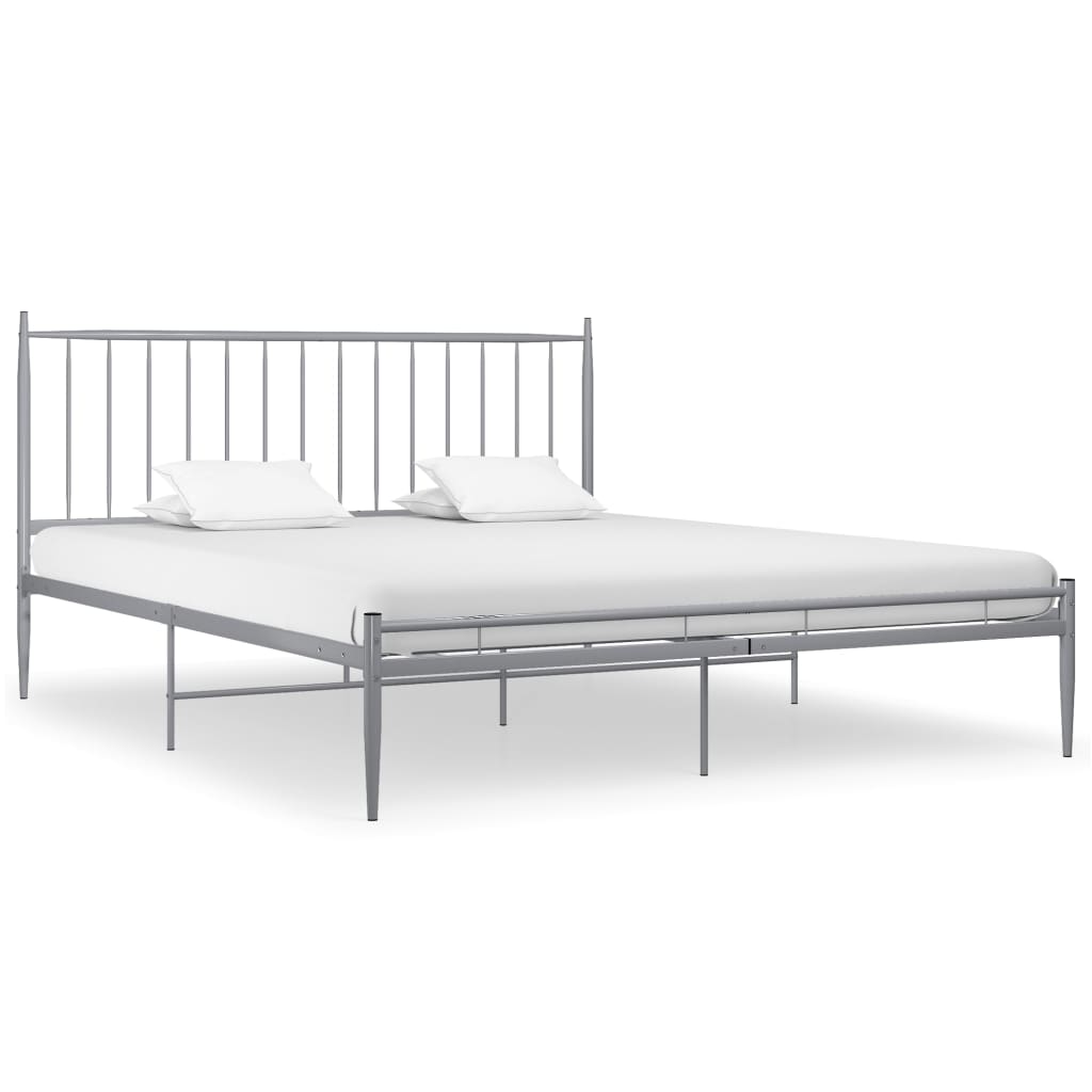 Bett Grau Metall 200x200 cm - Premium Betten & Bettgestelle - Just €191.27! Shop now at homesales4u
