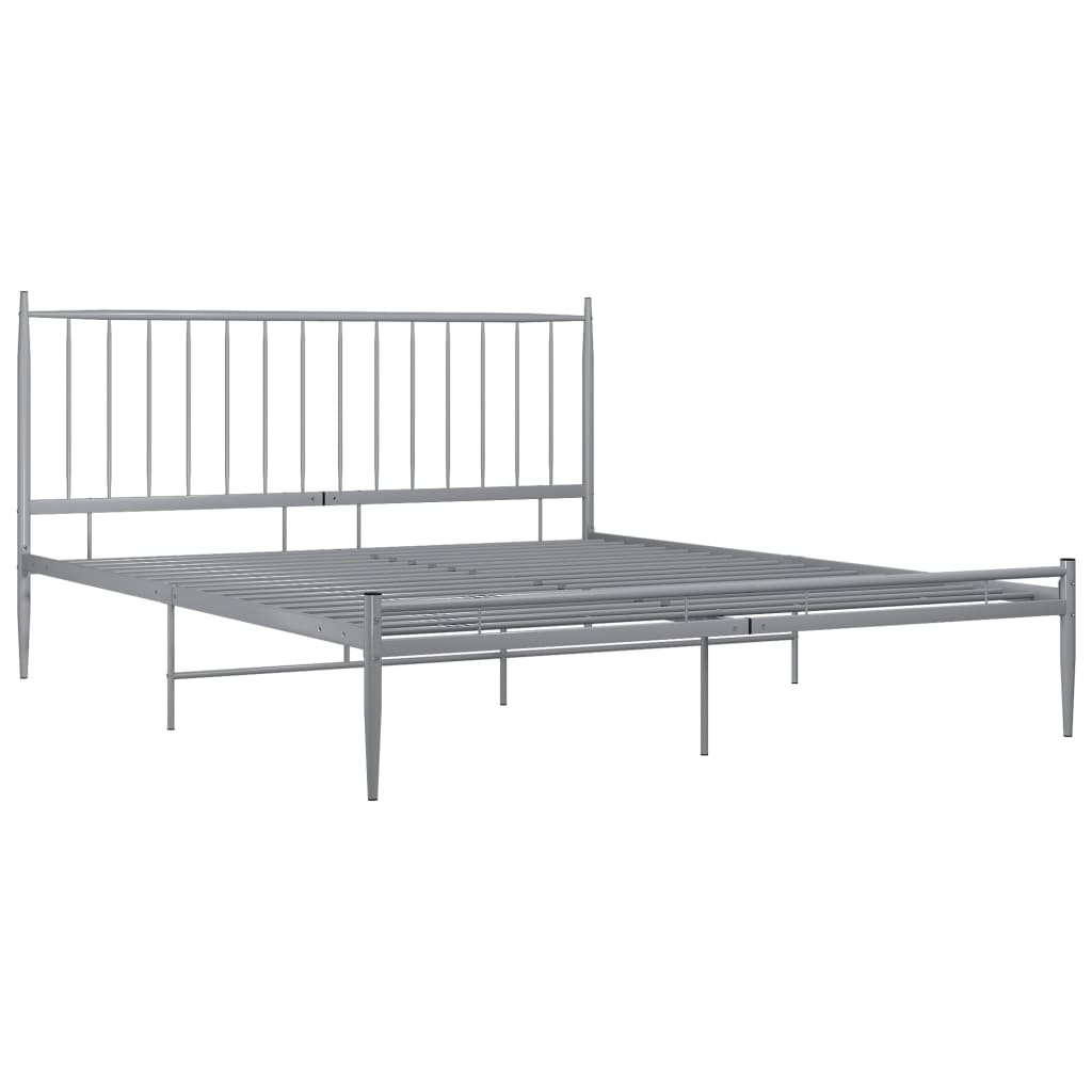 Bett Grau Metall 200x200 cm - Premium Betten & Bettgestelle - Just €191.27! Shop now at homesales4u