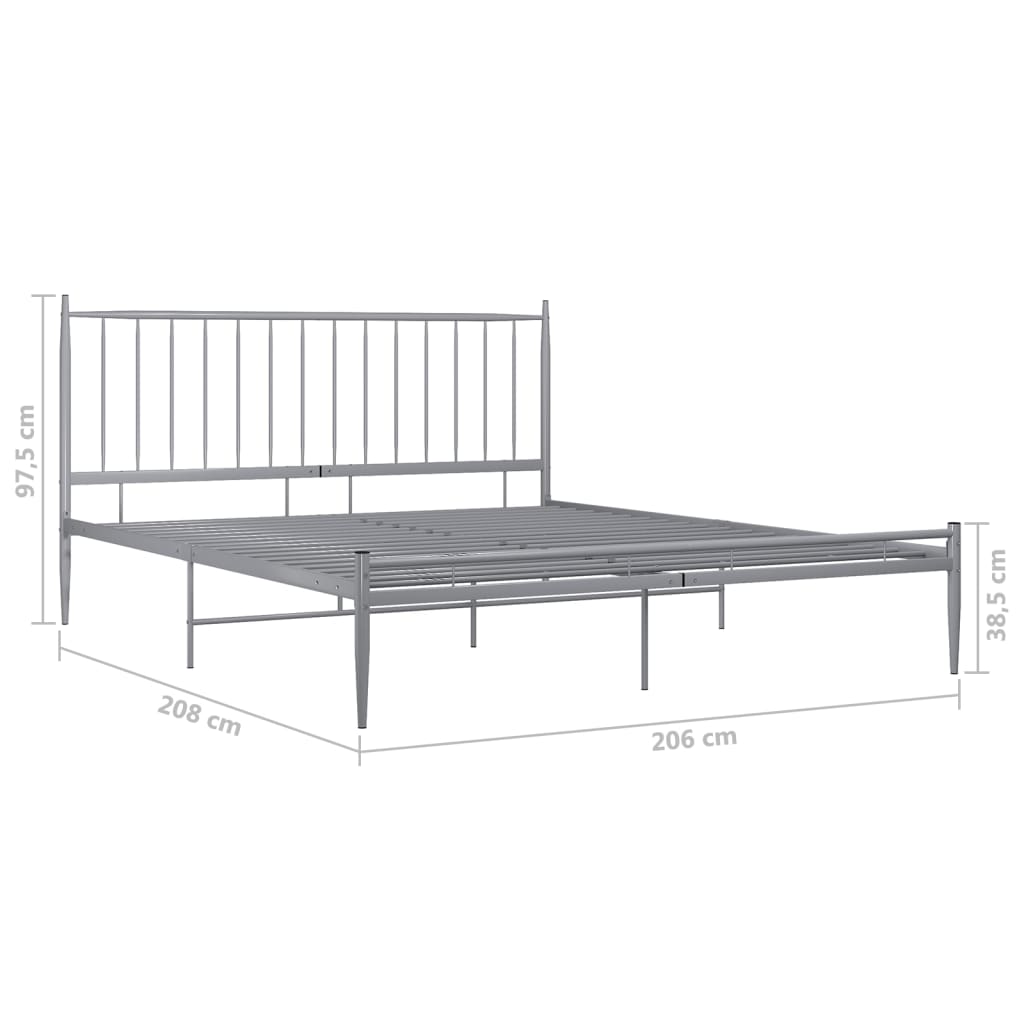 Bett Grau Metall 200x200 cm - Premium Betten & Bettgestelle - Just €191.27! Shop now at homesales4u