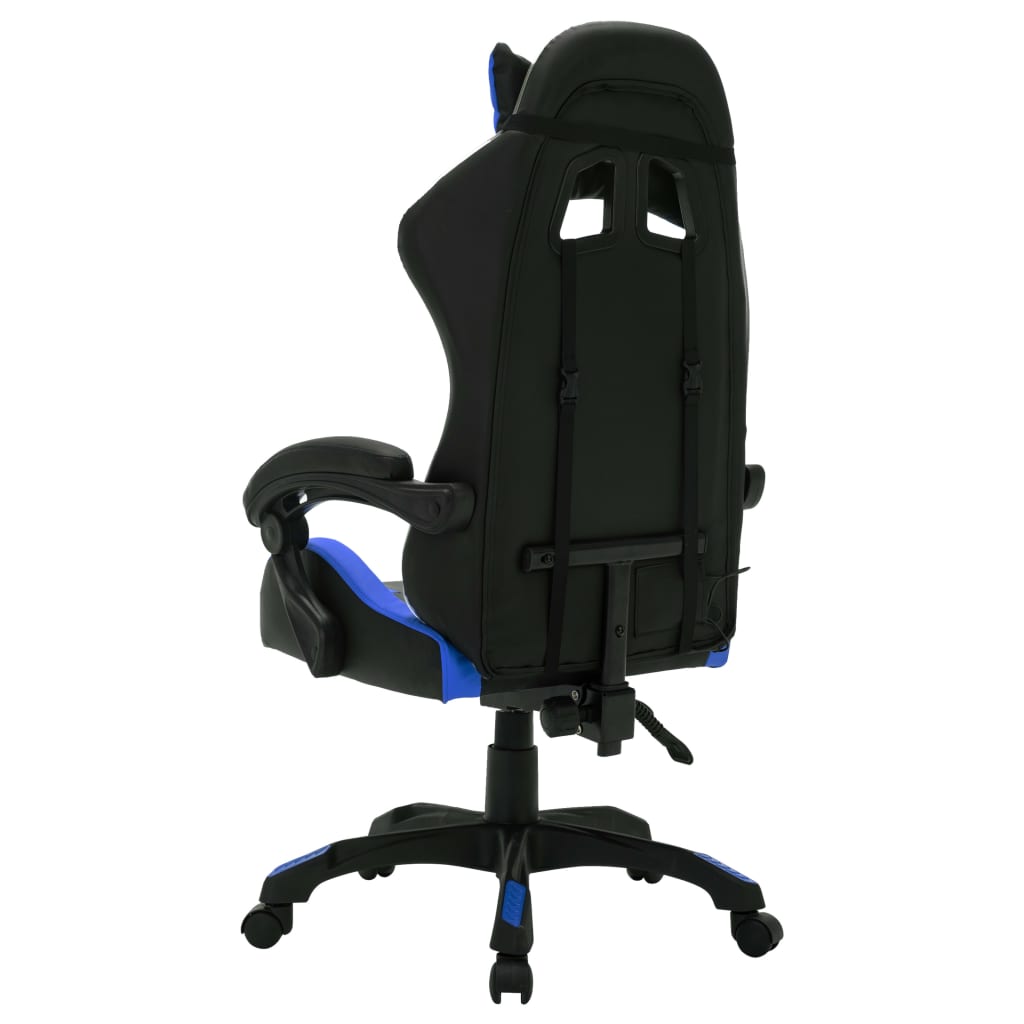 Gaming-Stuhl mit RGB LED-Leuchten Blau und Schwarz Kunstleder - Premium Bürostühle - Just €218.60! Shop now at homesales4u