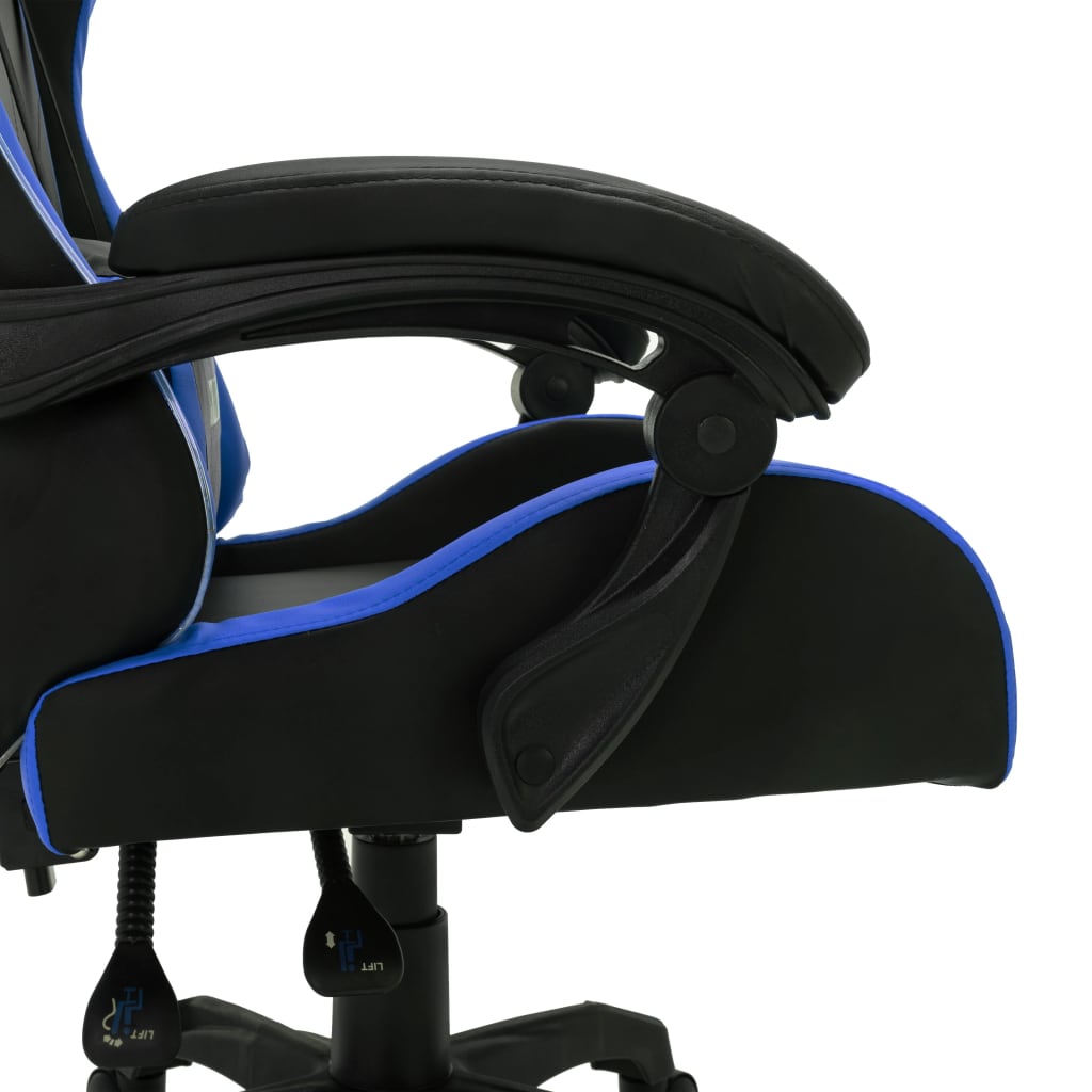 Gaming-Stuhl mit RGB LED-Leuchten Blau und Schwarz Kunstleder - Premium Bürostühle - Just €218.60! Shop now at homesales4u