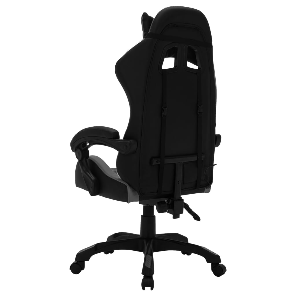 Gaming-Stuhl mit RGB LED-Leuchten Grau und Schwarz Kunstleder - Premium Bürostühle - Just €207.29! Shop now at homesales4u