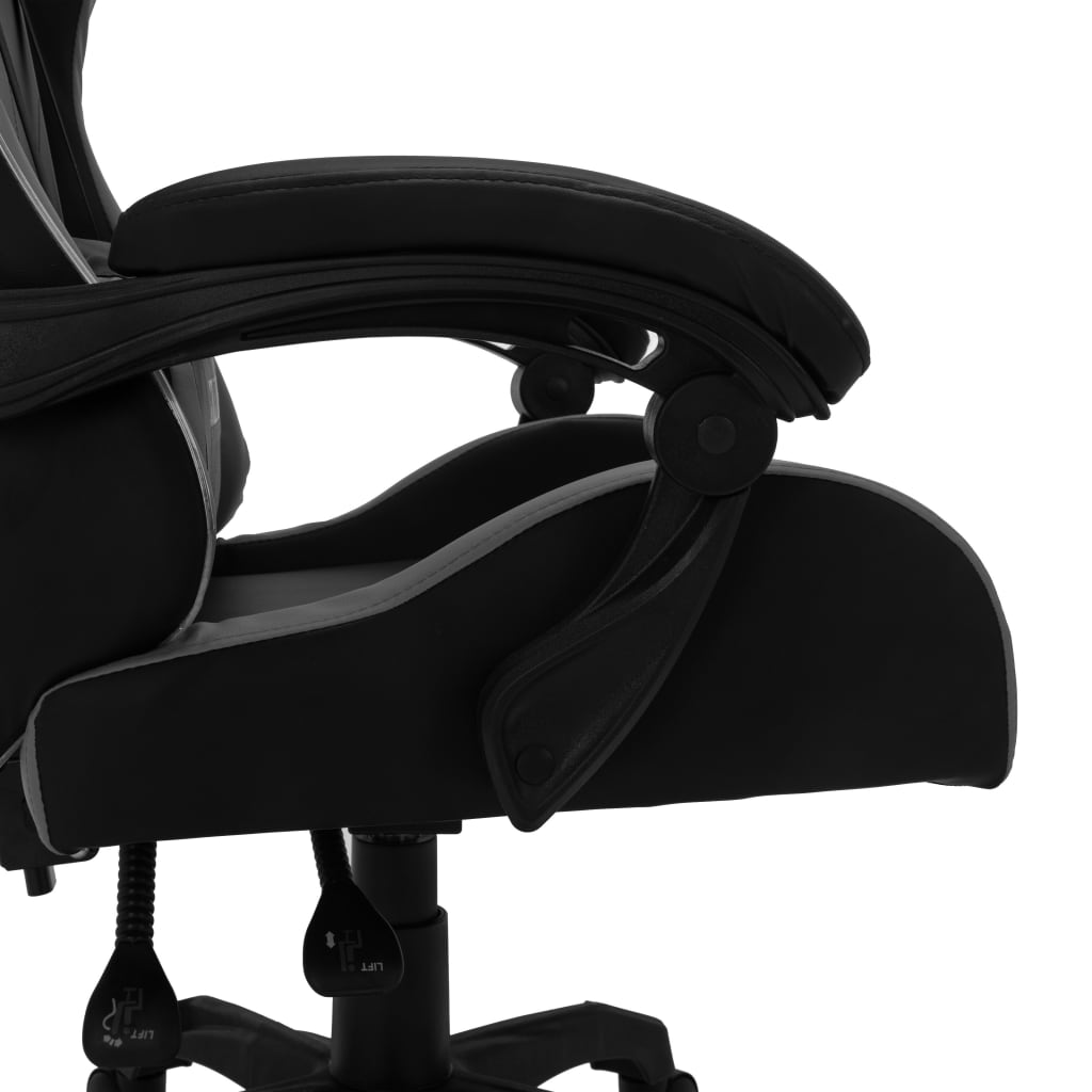 Gaming-Stuhl mit RGB LED-Leuchten Grau und Schwarz Kunstleder - Premium Bürostühle - Just €207.29! Shop now at homesales4u