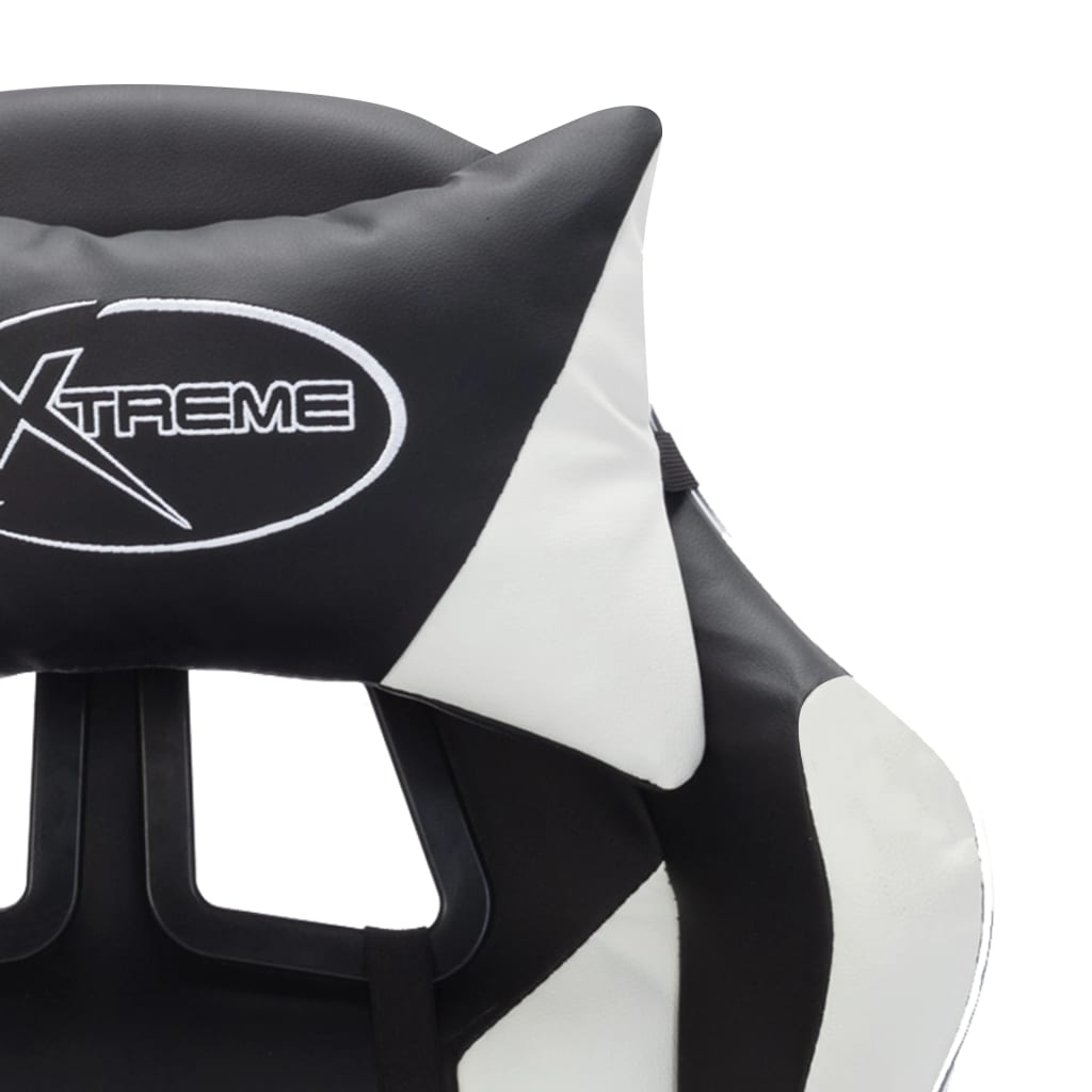 Gaming-Stuhl mit RGB LED-Leuchten Weiß und Schwarz Kunstleder - Premium Bürostühle - Just €236.87! Shop now at homesales4u