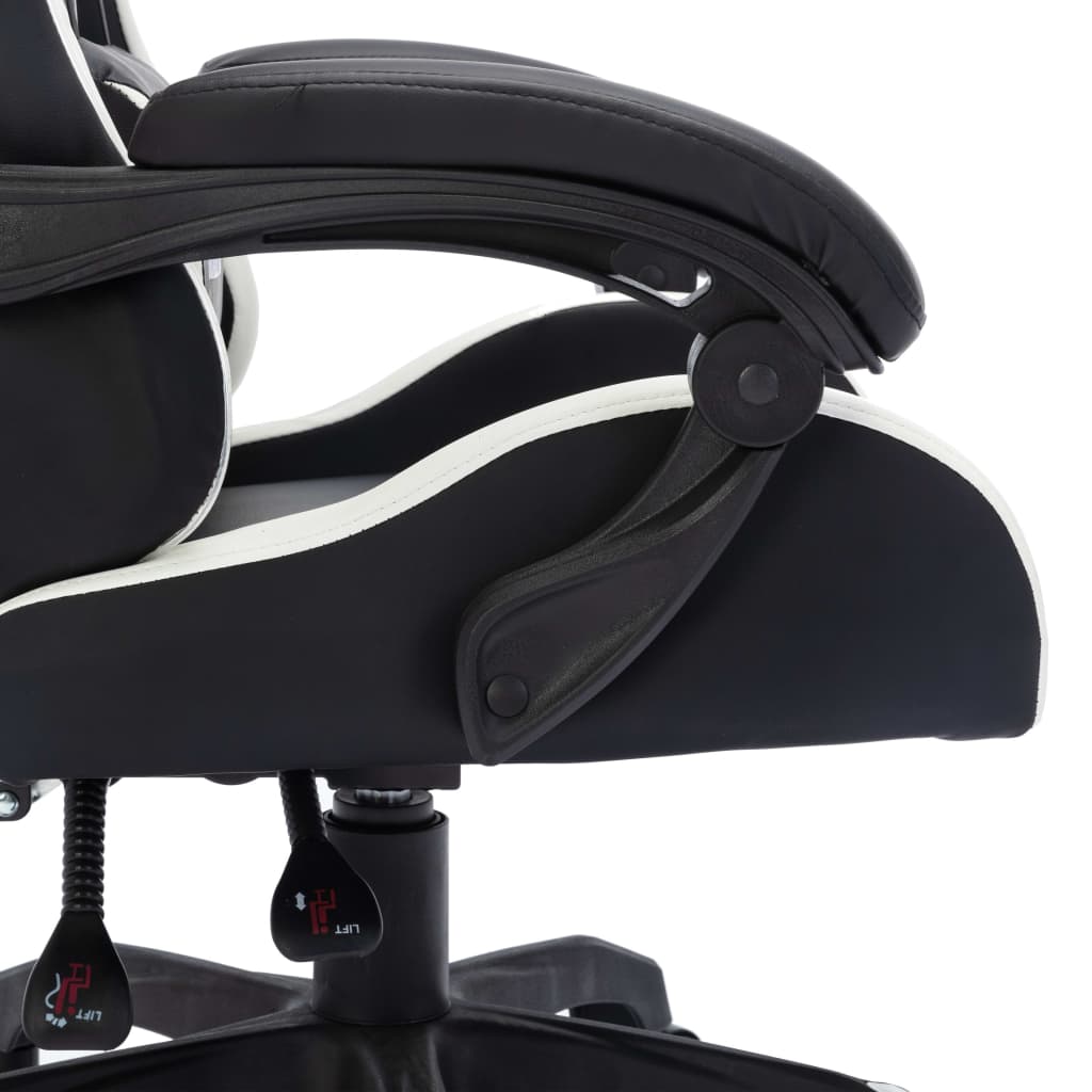 Gaming-Stuhl mit RGB LED-Leuchten Weiß und Schwarz Kunstleder - Premium Bürostühle - Just €236.87! Shop now at homesales4u