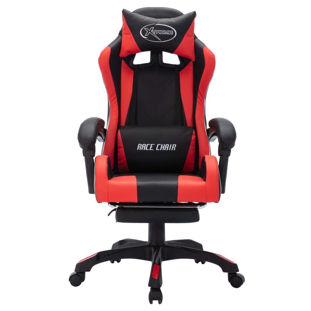 Gaming-Stuhl mit RGB LED-Leuchten Rot und Schwarz Kunstleder - Premium Bürostühle - Just €229.84! Shop now at homesales4u