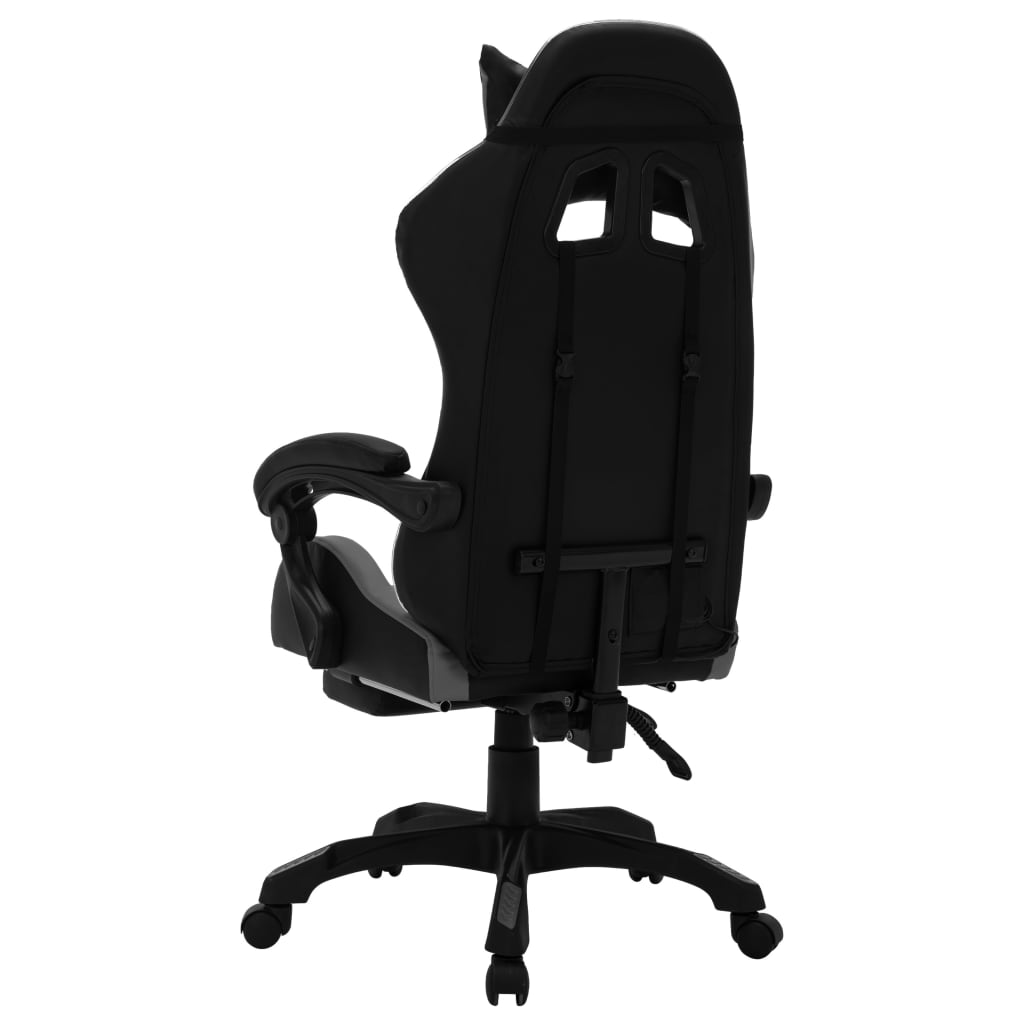 Gaming-Stuhl mit RGB LED-Leuchten Grau und Schwarz Kunstleder - Premium Bürostühle - Just €279.12! Shop now at homesales4u