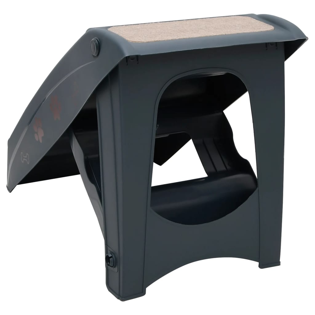 Hundetreppe mit 4 Stufen Klappbar Dunkelgrau - Premium Treppen & Rampen für Haustiere - Just €69.57! Shop now at homesales4u
