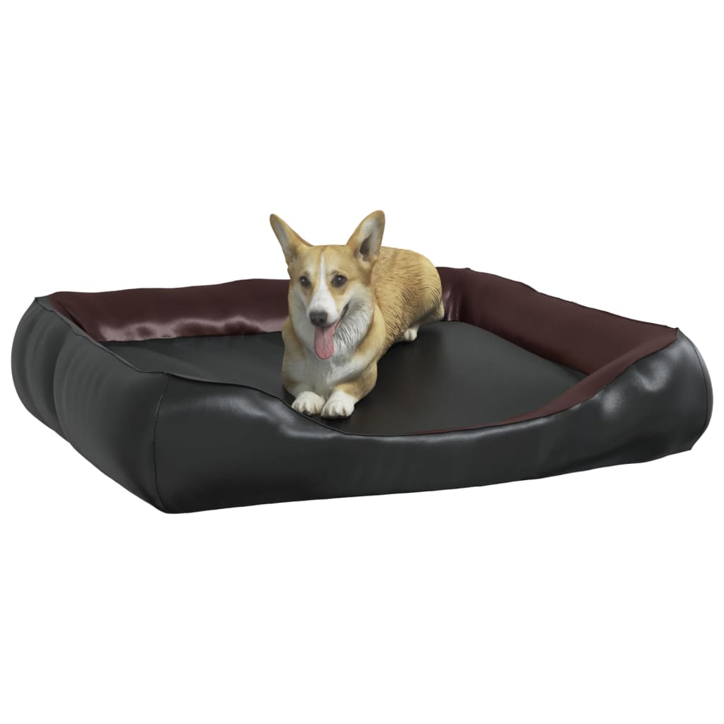 Hundebett Schwarz/Braun 80x68x23 cm Kunstleder - Premium Hundebetten - Just €67.12! Shop now at homesales4u