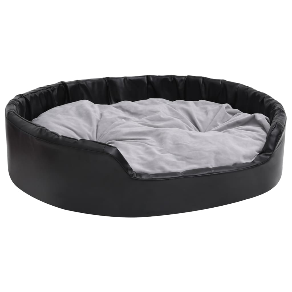 Hundebett Schwarz-Grau 99x89x21 cm Plüsch und Kunstleder - Premium Hundebetten - Just €88.72! Shop now at homesales4u