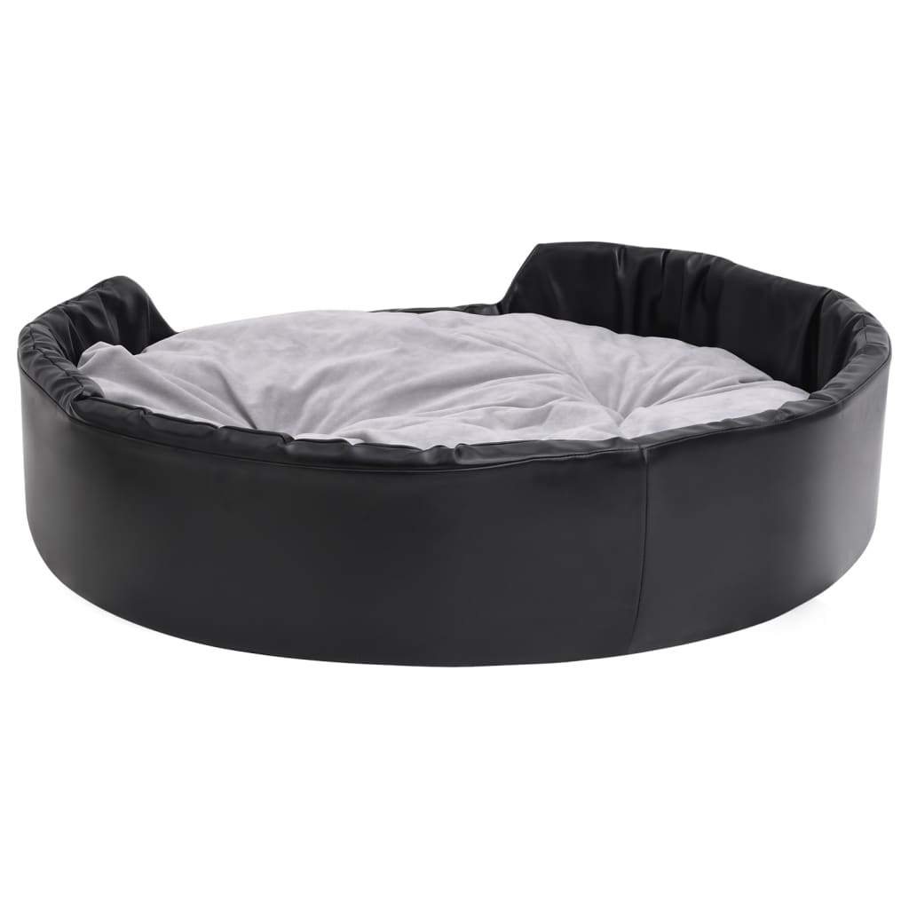 Hundebett Schwarz-Grau 99x89x21 cm Plüsch und Kunstleder - Premium Hundebetten - Just €88.72! Shop now at homesales4u