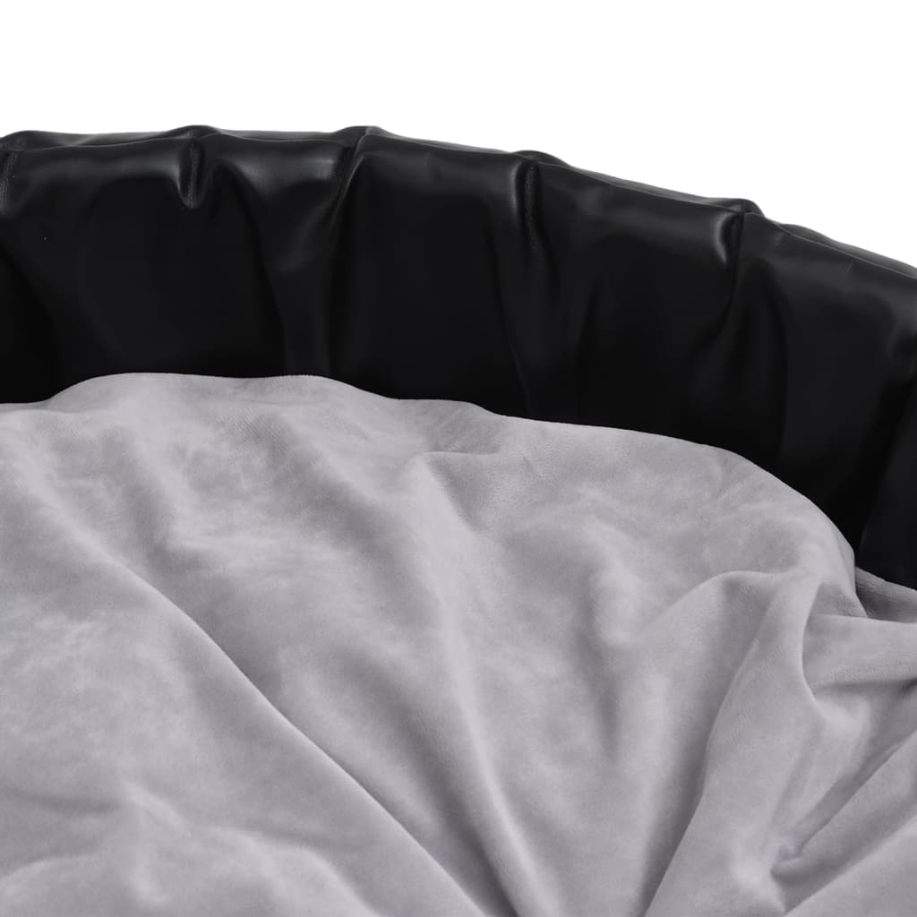 Hundebett Schwarz-Grau 99x89x21 cm Plüsch und Kunstleder - Premium Hundebetten - Just €88.72! Shop now at homesales4u