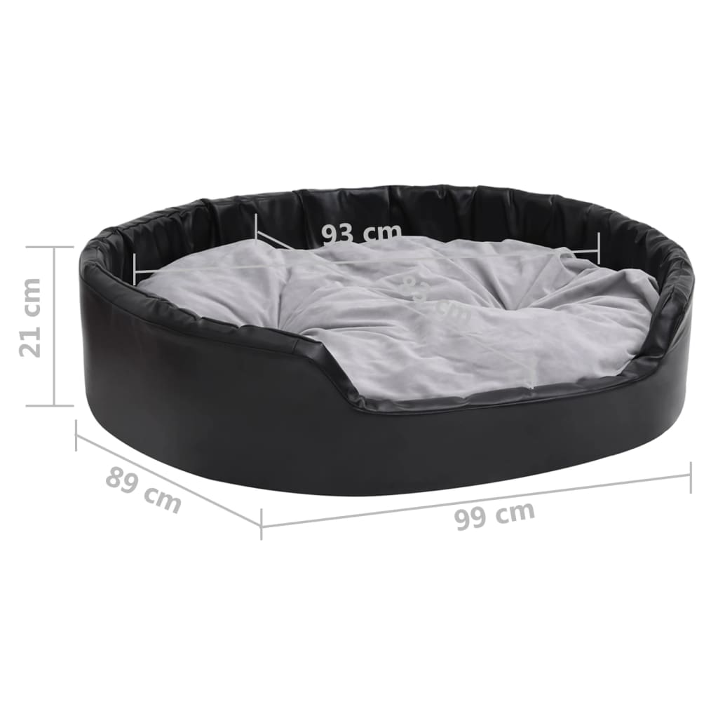 Hundebett Schwarz-Grau 99x89x21 cm Plüsch und Kunstleder - Premium Hundebetten - Just €88.72! Shop now at homesales4u