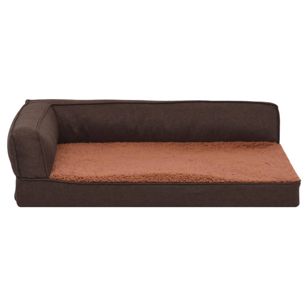 Hundematratze Ergonomisch 60x42 cm Leinenoptik Fleece Braun - Premium Hundebetten - Just €52.50! Shop now at homesales4u