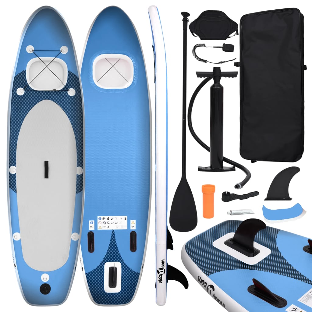 SUP-Board-Set Aufblasbar Blau 300x76x10 cm - Premium Paddelboards - Just €318.25! Shop now at homesales4u