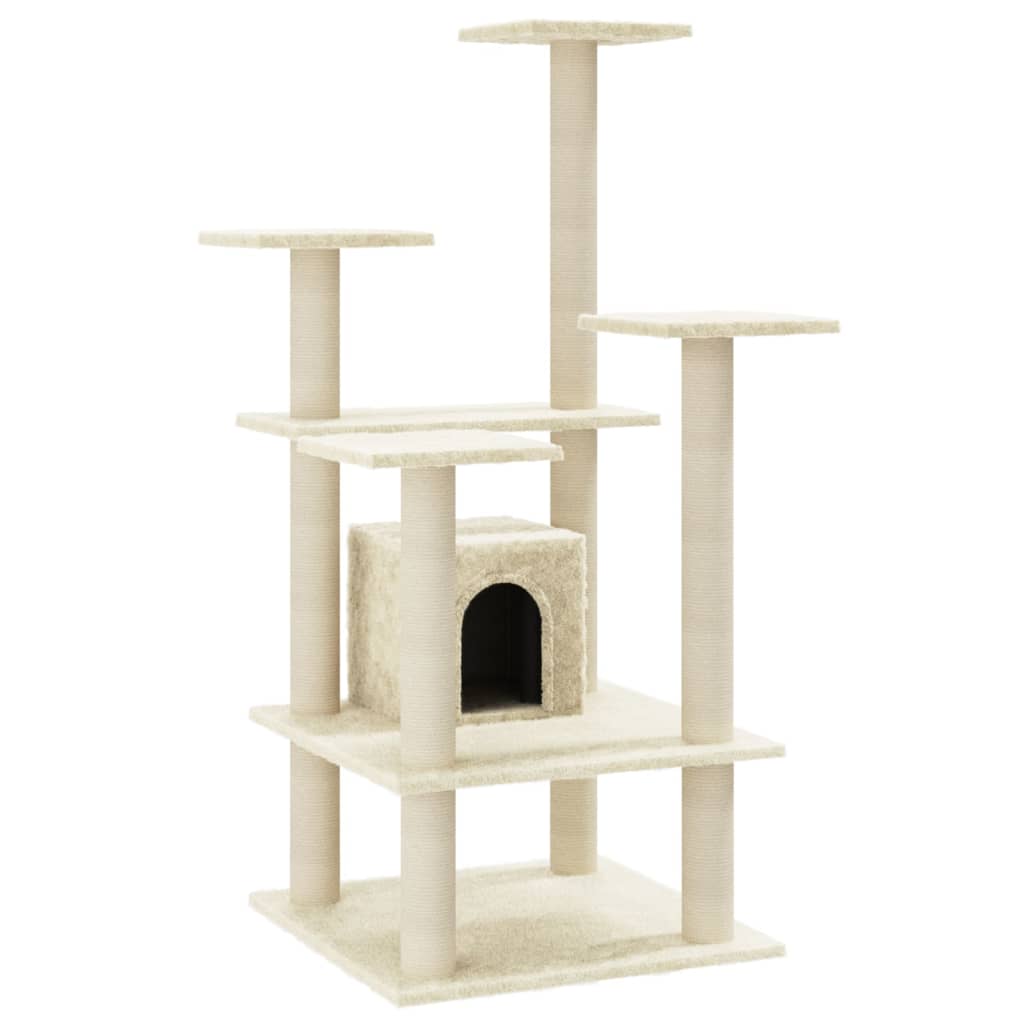 Kratzbaum mit Sisal-Kratzsäulen Creme 110 cm - Premium Kratzbäume - Just €73.18! Shop now at homesales4u