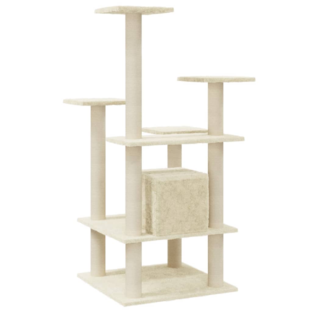 Kratzbaum mit Sisal-Kratzsäulen Creme 110 cm - Premium Kratzbäume - Just €73.18! Shop now at homesales4u