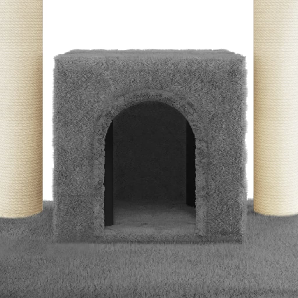 Kratzbaum mit Sisal-Kratzsäulen Dunkelgrau 110 cm - Premium Kratzbäume - Just €71.25! Shop now at homesales4u