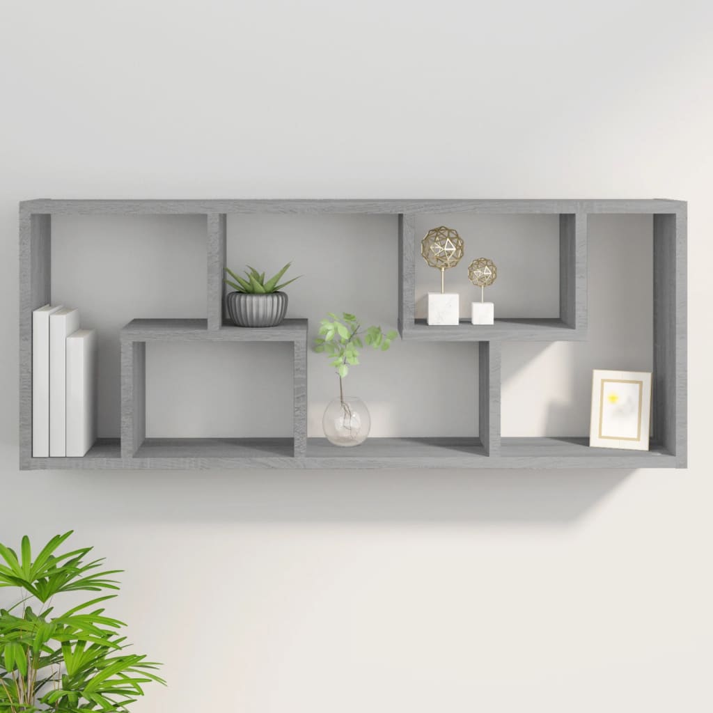 Wandregal Grau Sonoma 36x16x90 cm Holzwerkstoff - Premium Wandregale - Just €40.95! Shop now at homesales4u