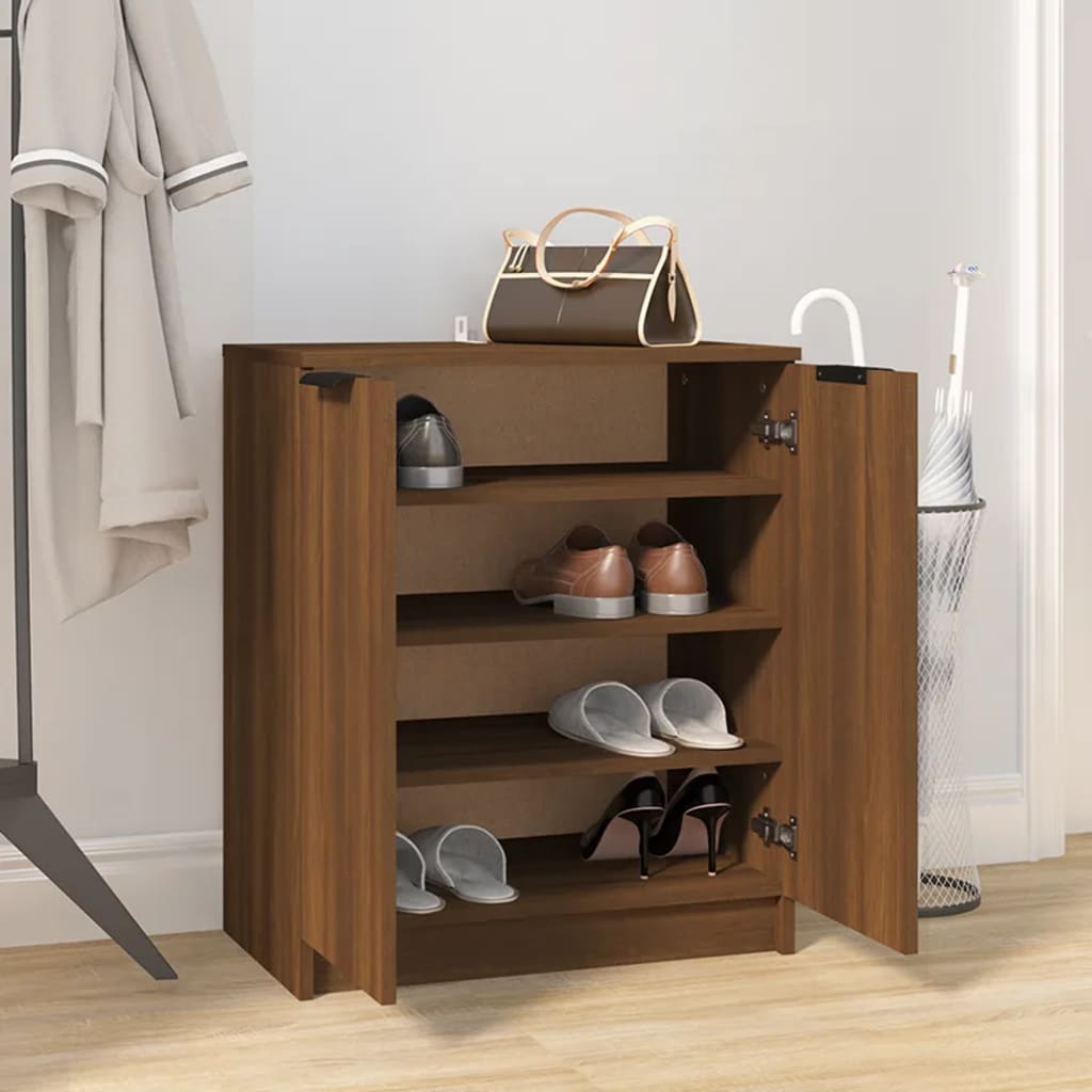 Schuhschrank Braun Eichen-Optik 59x35x70 cm Holzwerkstoff - Premium Schränke - Just €88.01! Shop now at homesales4u