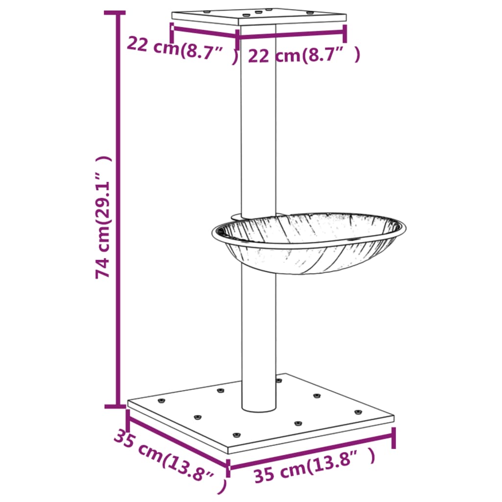 Kratzbaum mit Sisal-Kratzsäule Hellgrau 74 cm - Premium Kratzbäume - Just €36.18! Shop now at homesales4u