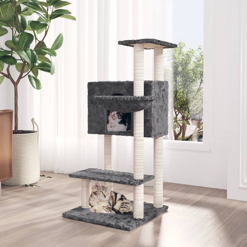 Kratzbaum mit Sisal-Kratzsäulen Dunkelgrau 108,5 cm - Premium Kratzbäume - Just €59.63! Shop now at homesales4u
