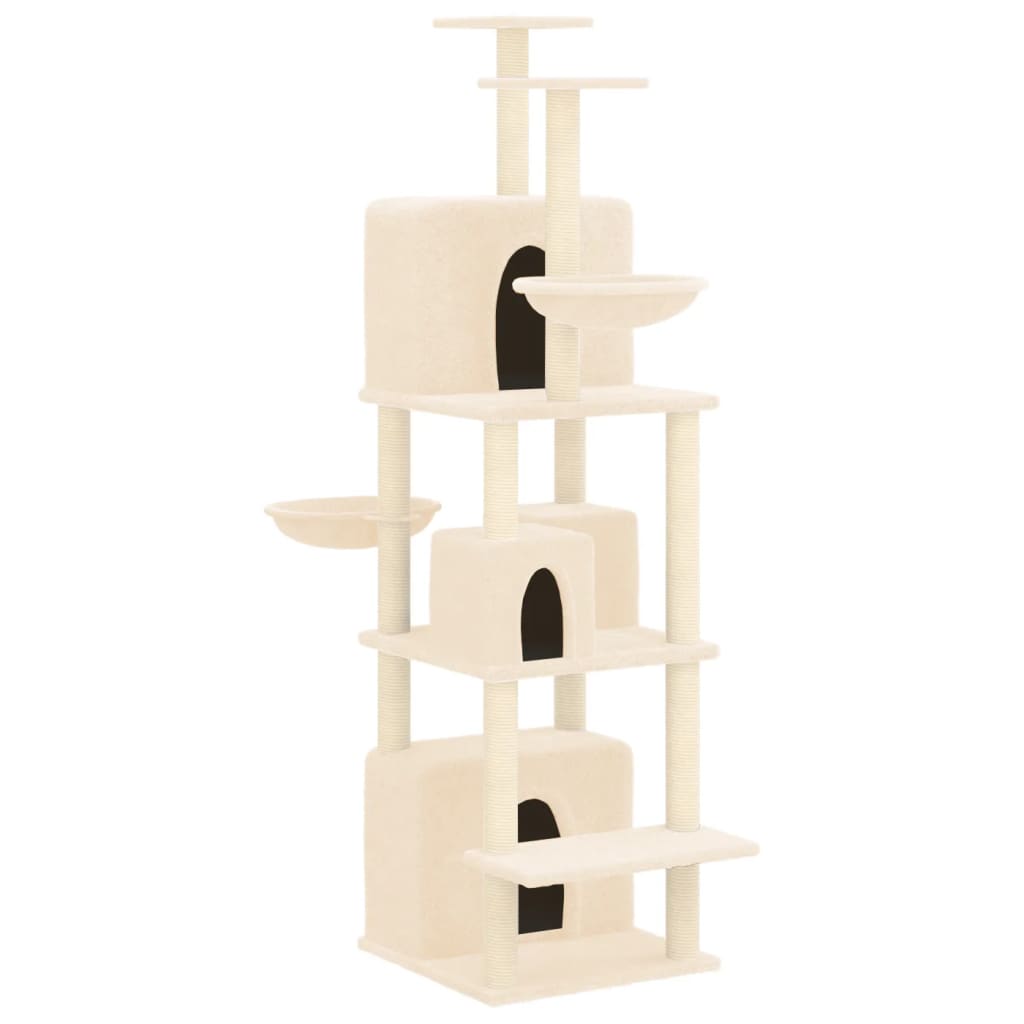 Kratzbaum mit Sisal-Kratzsäulen Creme 180 cm - Premium Kratzbäume - Just €122.35! Shop now at homesales4u