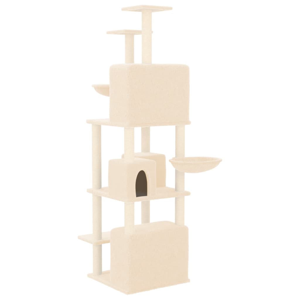 Kratzbaum mit Sisal-Kratzsäulen Creme 180 cm - Premium Kratzbäume - Just €122.35! Shop now at homesales4u