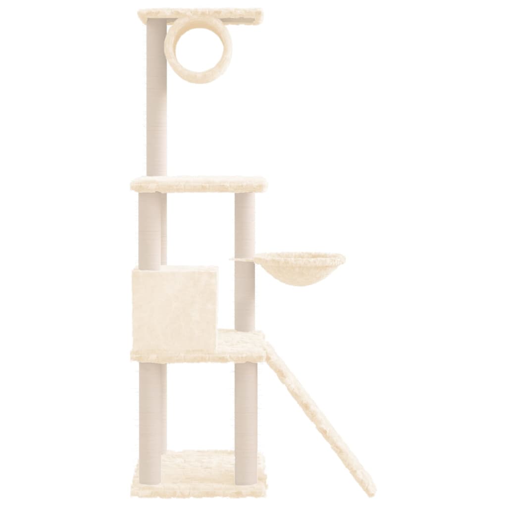 Kratzbaum mit Sisal-Kratzsäulen Creme 131 cm - Premium Kratzbäume - Just €79.20! Shop now at homesales4u
