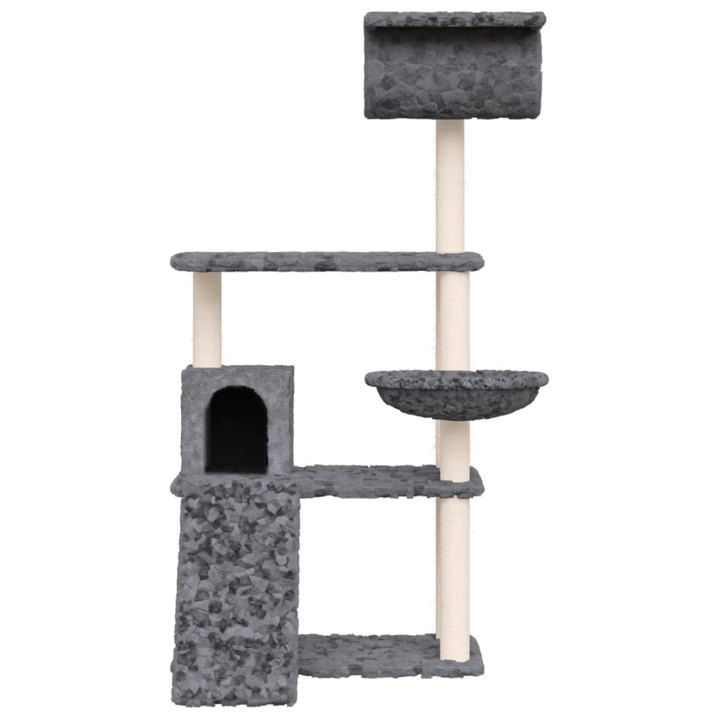 Kratzbaum mit Sisal-Kratzsäulen Dunkelgrau 131 cm - Premium Kratzbäume - Just €75.67! Shop now at homesales4u
