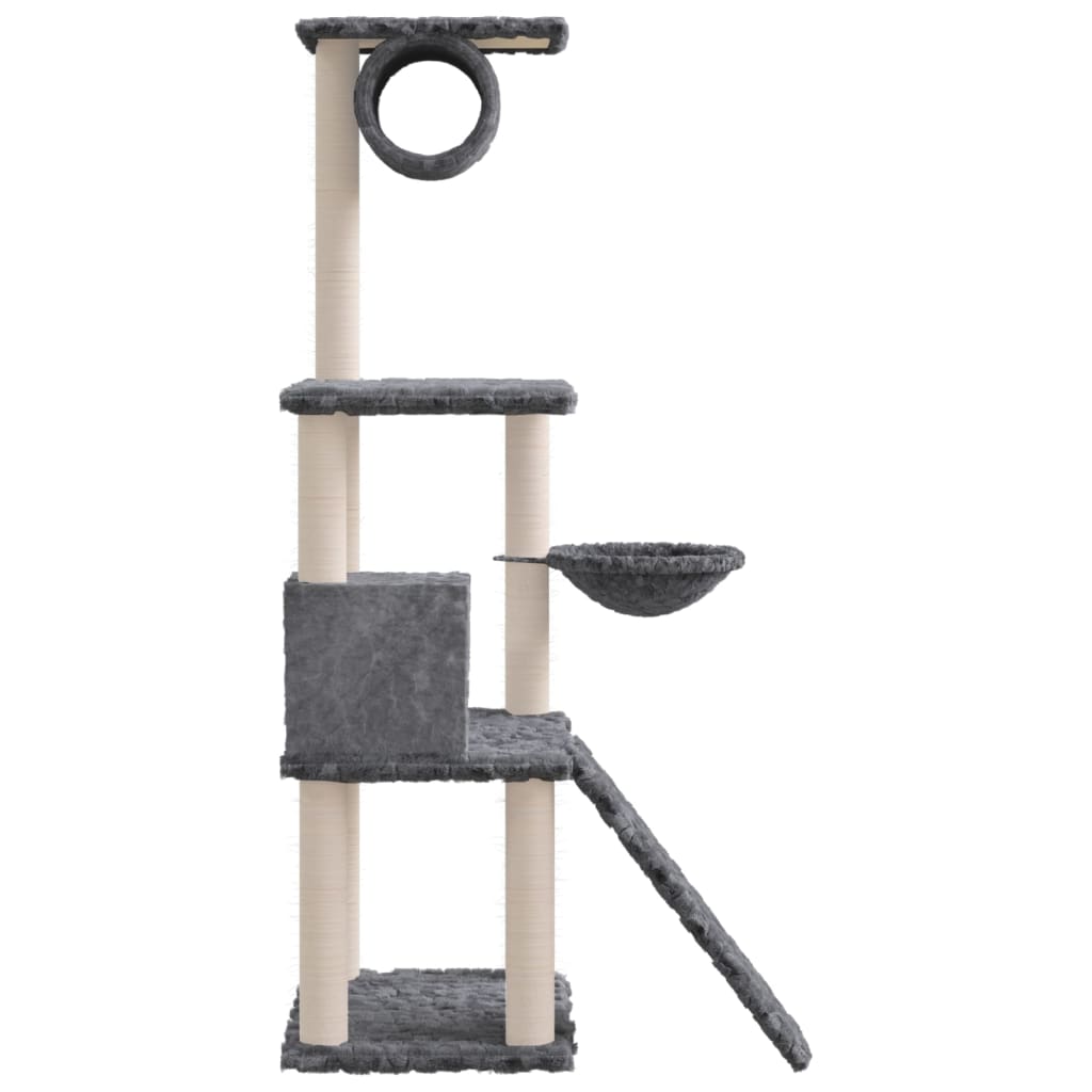 Kratzbaum mit Sisal-Kratzsäulen Dunkelgrau 131 cm - Premium Kratzbäume - Just €75.67! Shop now at homesales4u