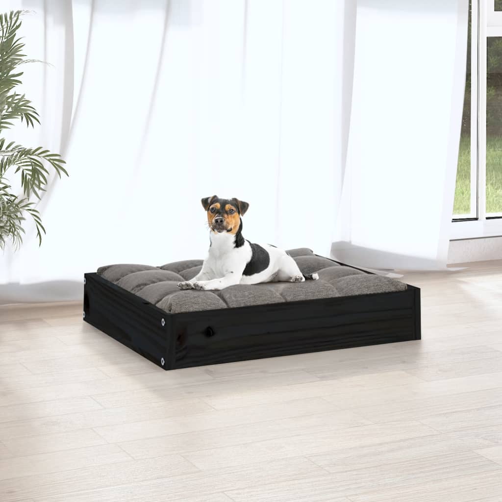 Hundebett Schwarz 51,5x44x9 cm Massivholz Kiefer - Premium Hundebetten - Just €27.25! Shop now at homesales4u