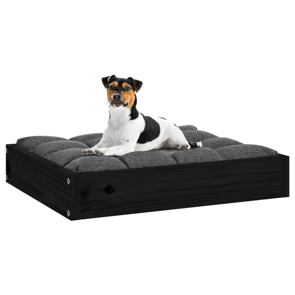 Hundebett Schwarz 51,5x44x9 cm Massivholz Kiefer - Premium Hundebetten - Just €27.25! Shop now at homesales4u