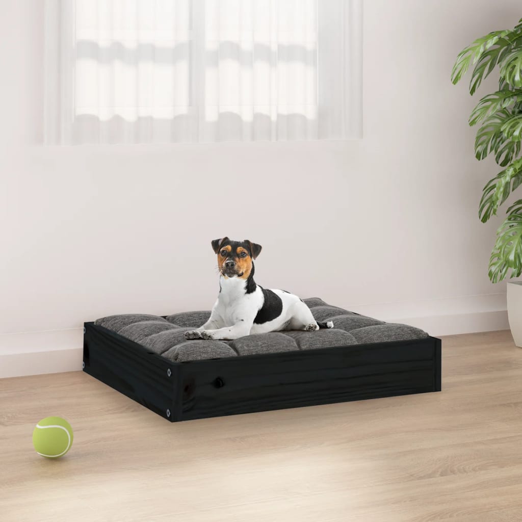 Hundebett Schwarz 51,5x44x9 cm Massivholz Kiefer - Premium Hundebetten - Just €27.25! Shop now at homesales4u