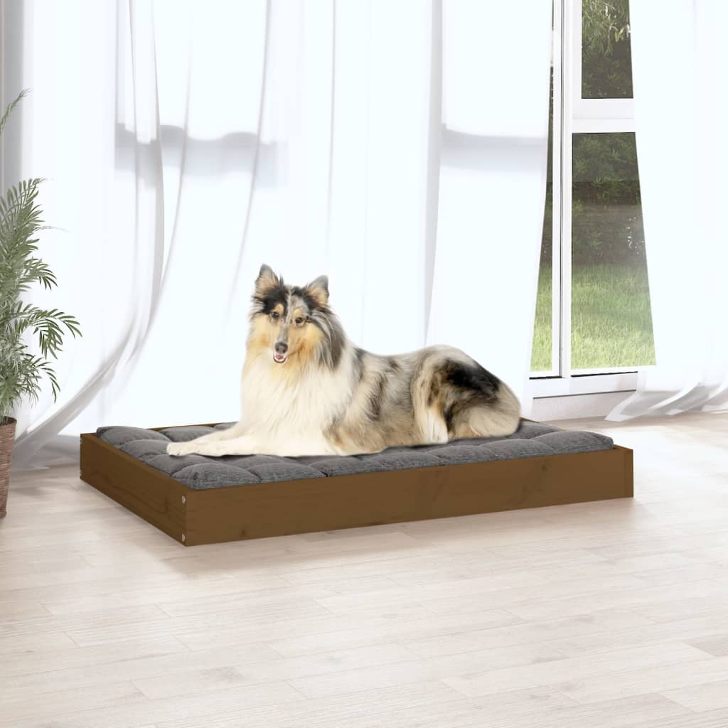 Hundebett Honigbraun 91,5x64x9 cm Massivholz Kiefer - Premium Hundebetten - Just €67.31! Shop now at homesales4u