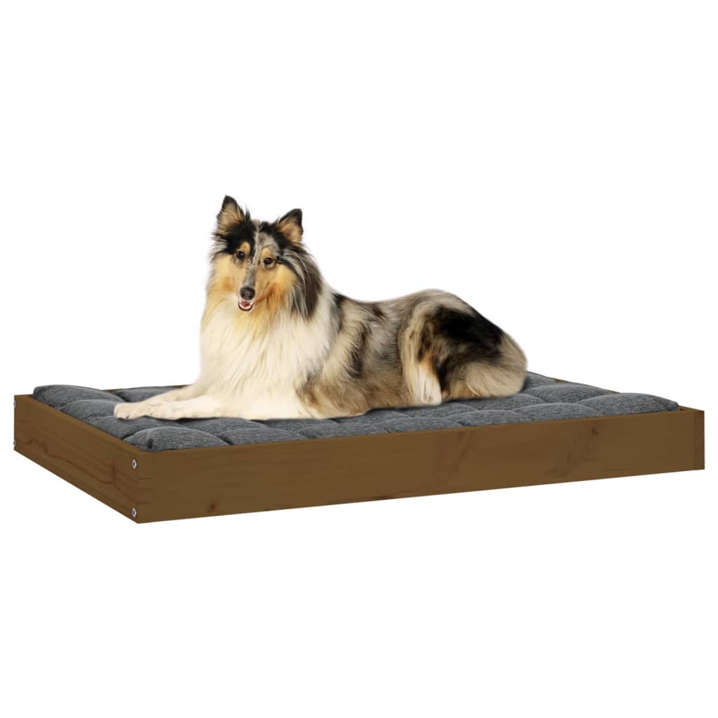 Hundebett Honigbraun 91,5x64x9 cm Massivholz Kiefer - Premium Hundebetten - Just €67.31! Shop now at homesales4u