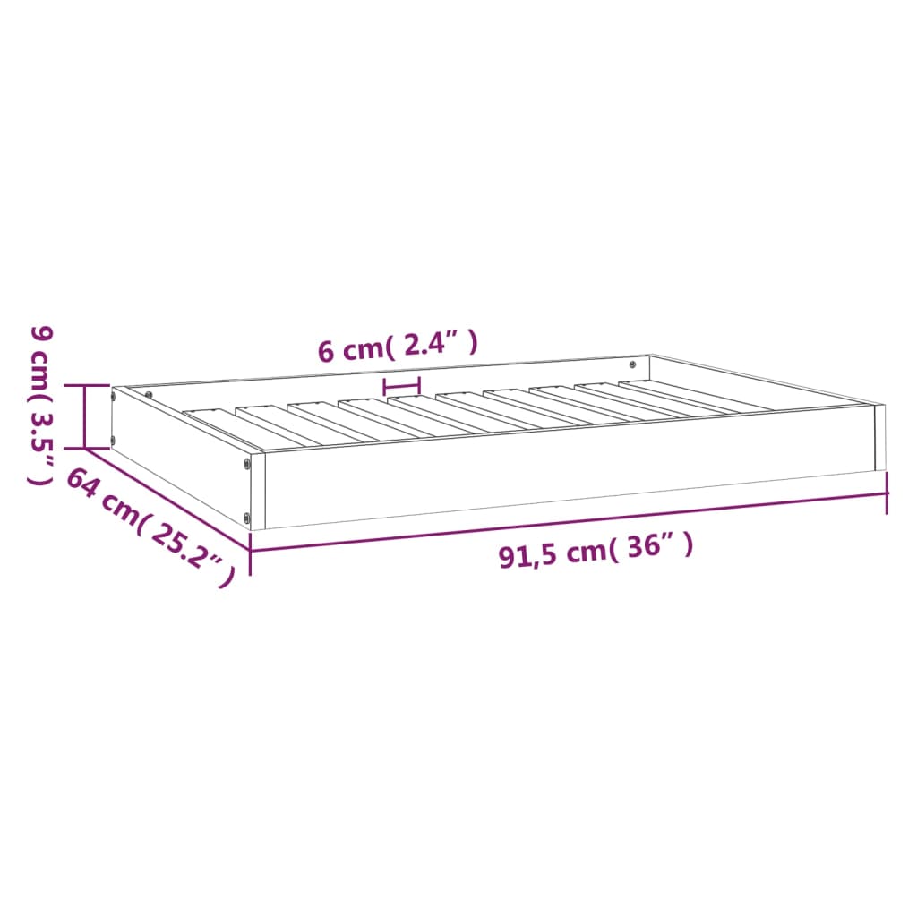 Hundebett Honigbraun 91,5x64x9 cm Massivholz Kiefer - Premium Hundebetten - Just €67.31! Shop now at homesales4u