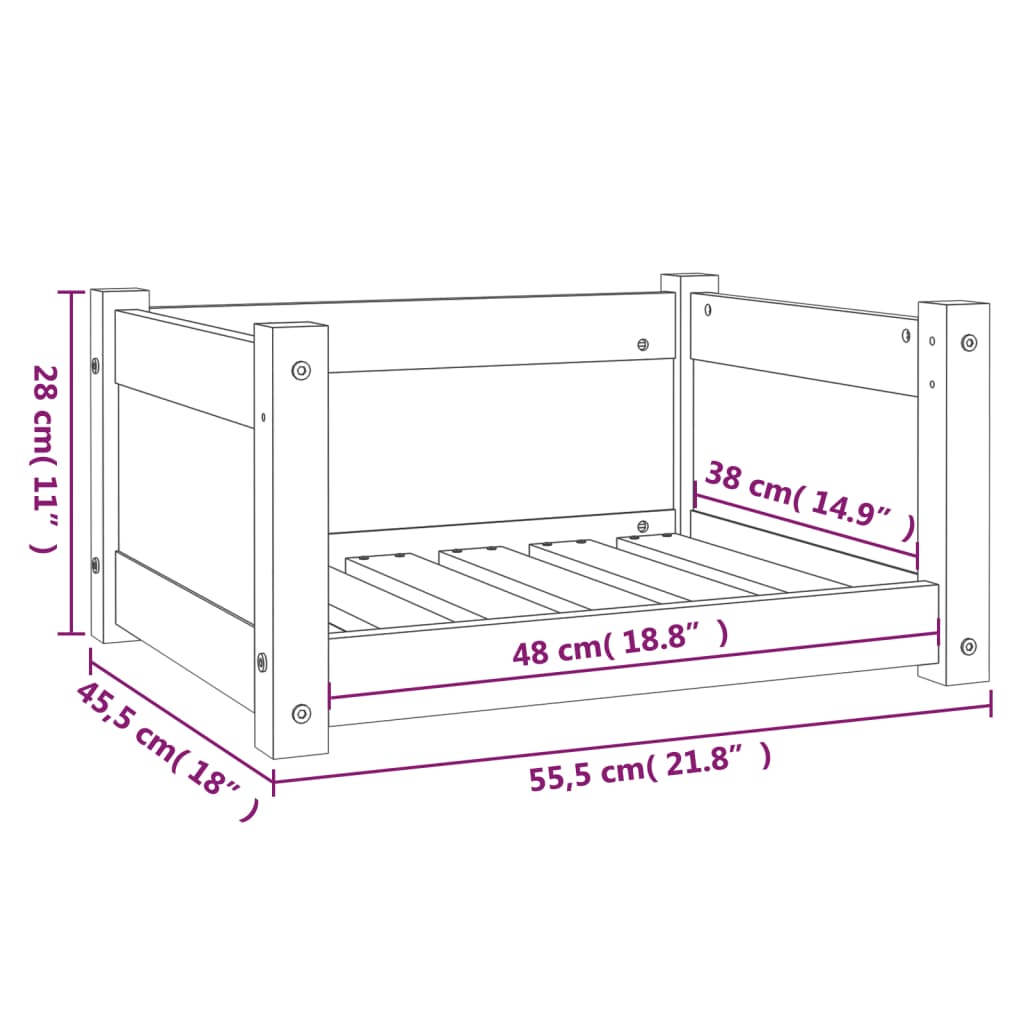 Hundebett 55,5x45,5x28 cm Massivholz Kiefer - Premium Hundebetten - Just €61.61! Shop now at homesales4u