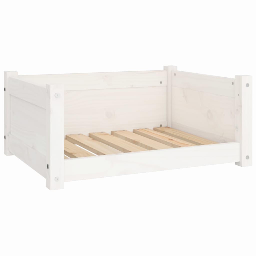 Hundebett Weiß 65,5x50,5x28 cm Massivholz Kiefer - Premium Hundebetten - Just €83.30! Shop now at homesales4u