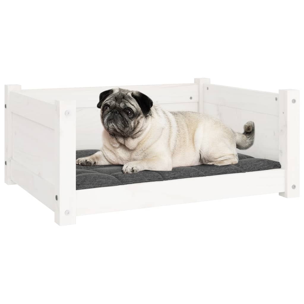 Hundebett Weiß 65,5x50,5x28 cm Massivholz Kiefer - Premium Hundebetten - Just €83.30! Shop now at homesales4u
