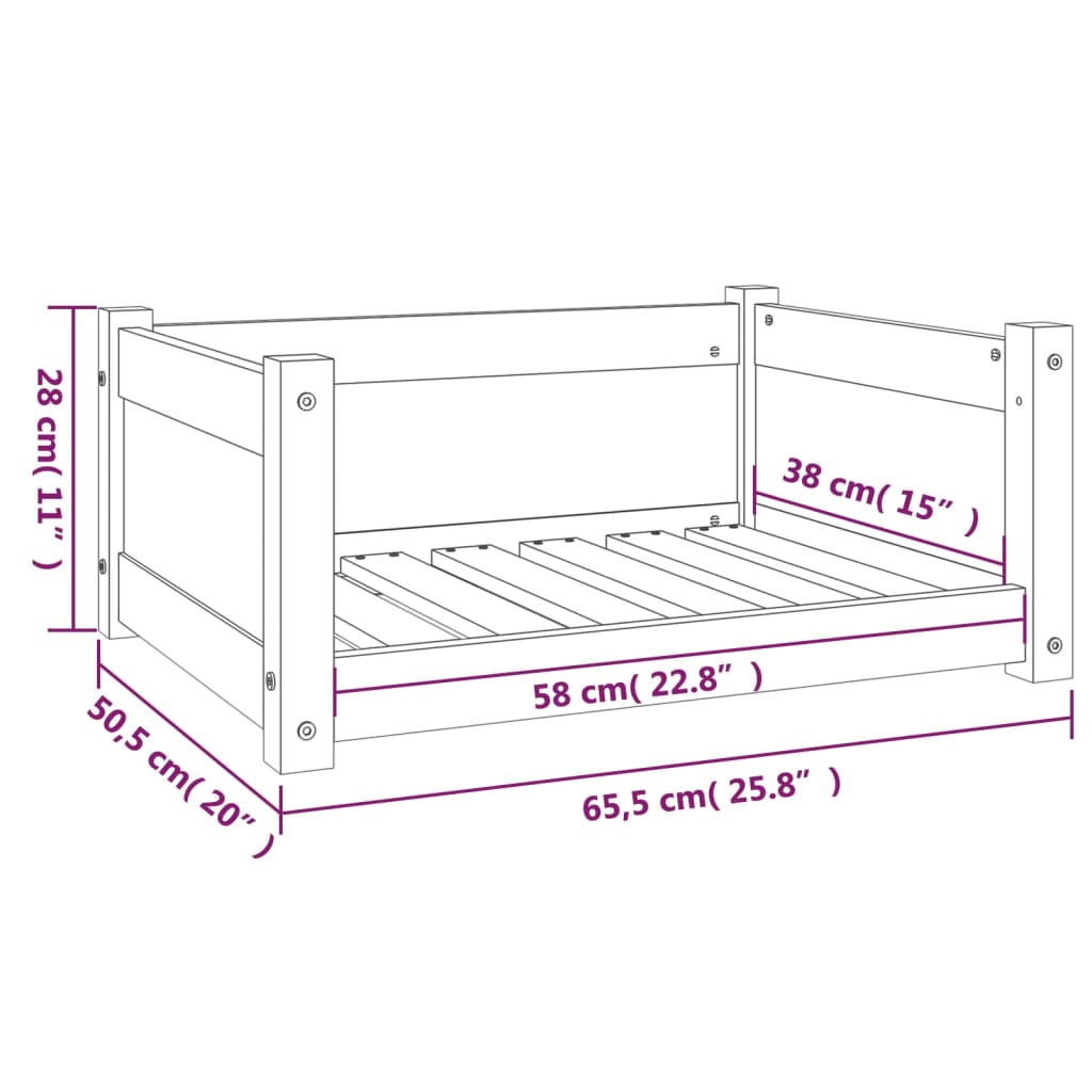 Hundebett Weiß 65,5x50,5x28 cm Massivholz Kiefer - Premium Hundebetten - Just €83.30! Shop now at homesales4u