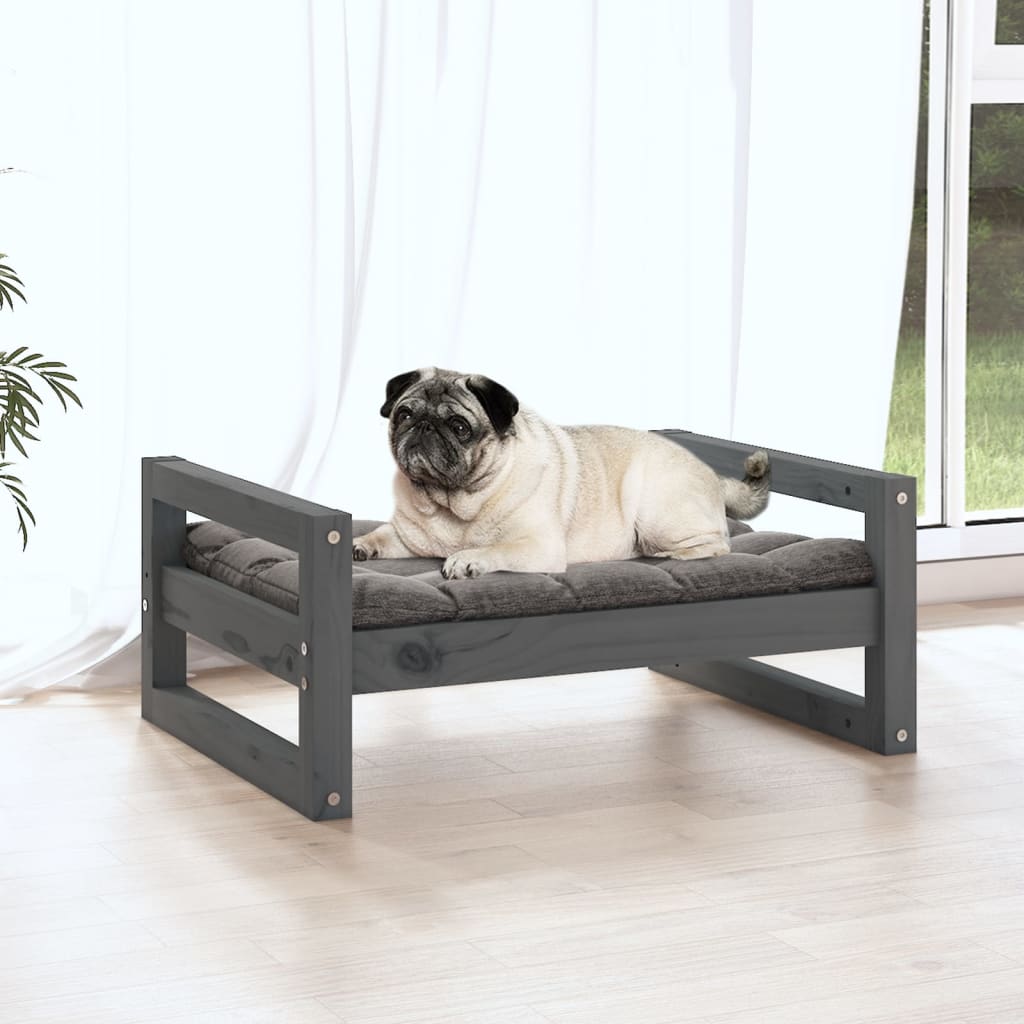 Hundebett Grau 65,5x50,5x28 cm Massivholz Kiefer - Premium Hundebetten - Just €53.95! Shop now at homesales4u