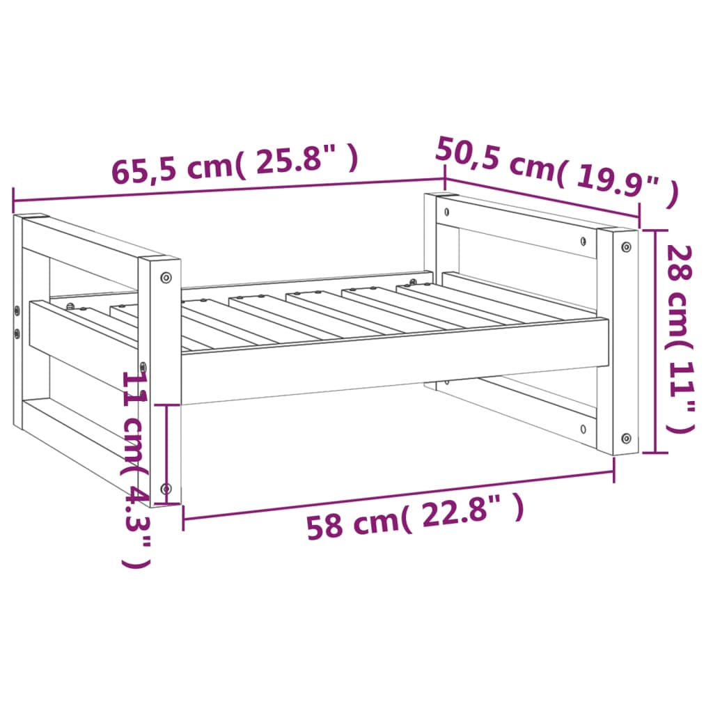 Hundebett Grau 65,5x50,5x28 cm Massivholz Kiefer - Premium Hundebetten - Just €53.95! Shop now at homesales4u
