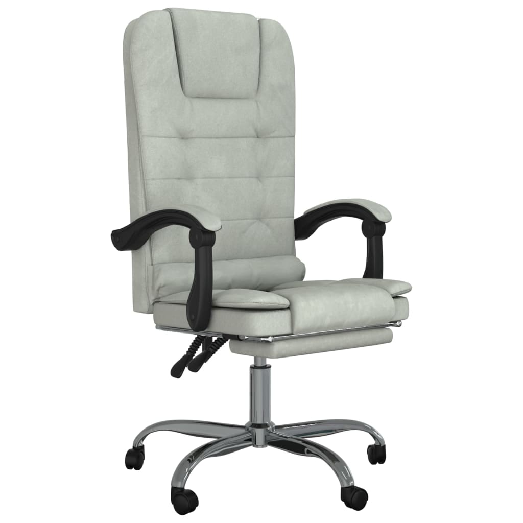 Bürostuhl mit Massagefunktion Hellgrau Samt - Premium Bürostühle - Just €139.54! Shop now at homesales4u