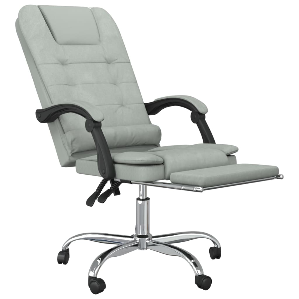 Bürostuhl mit Massagefunktion Hellgrau Samt - Premium Bürostühle - Just €139.54! Shop now at homesales4u
