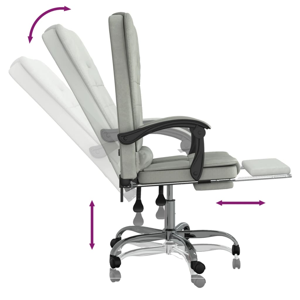 Bürostuhl mit Massagefunktion Hellgrau Samt - Premium Bürostühle - Just €139.54! Shop now at homesales4u