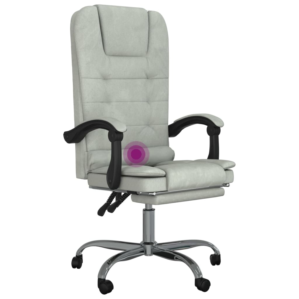 Bürostuhl mit Massagefunktion Hellgrau Samt - Premium Bürostühle - Just €139.54! Shop now at homesales4u