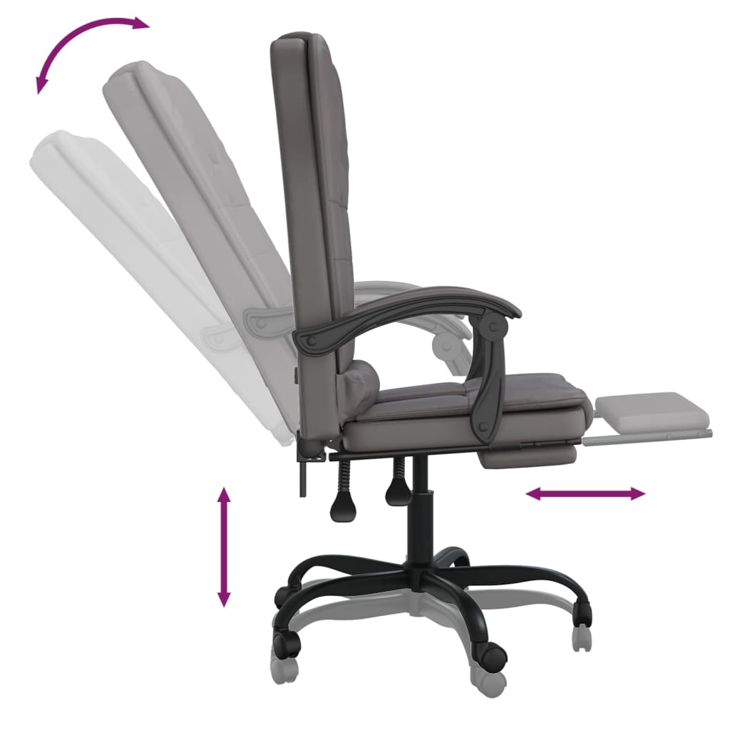 Bürostuhl mit Massagefunktion Grau Kunstleder - Premium Bürostühle - Just €138.01! Shop now at homesales4u